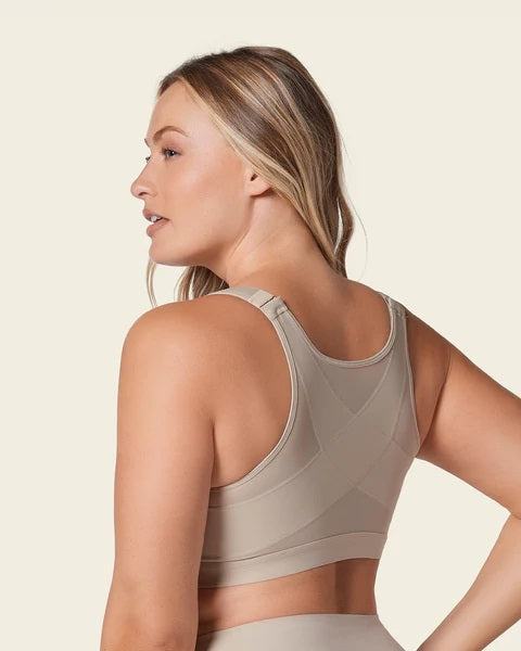 Unlined Wireless Posture Corrector Front Closure Bra