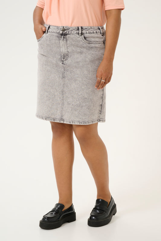 Amelina Stretch Denim Skirt – Black Wash (Size 12 to 24)