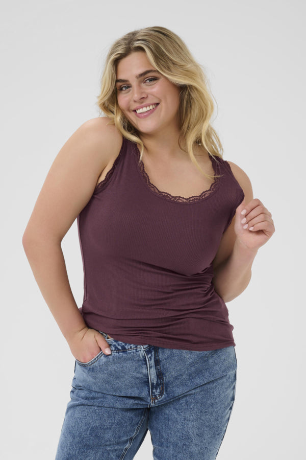 KC Omia Lace Tank Top (Plus Size 0X–2X) – Fudge