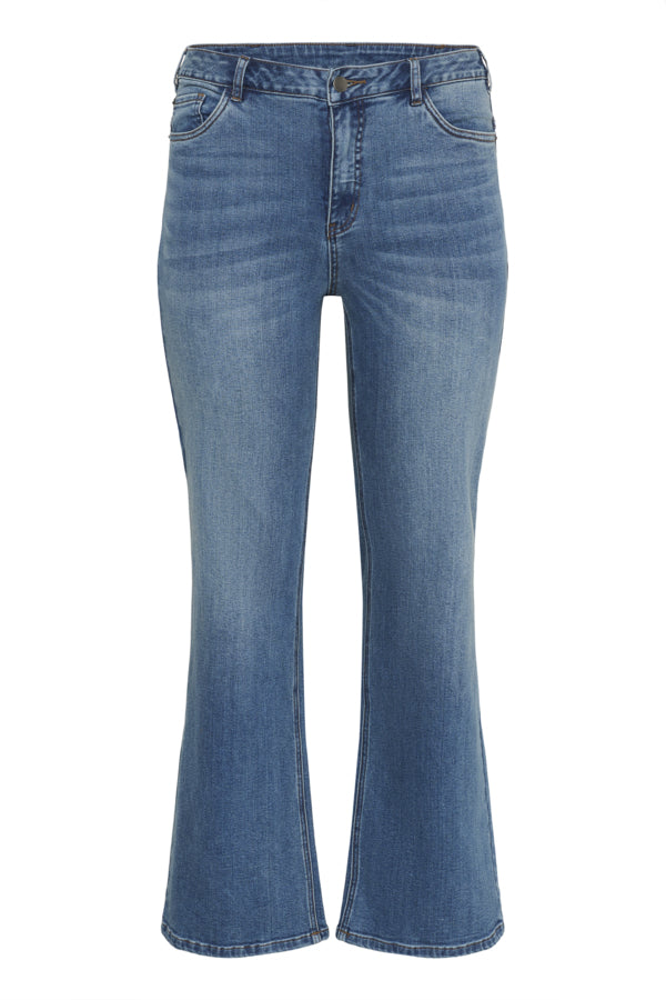 KCFlora Flared Long Jeans (Plus Size 12–22) – Medium Blue
