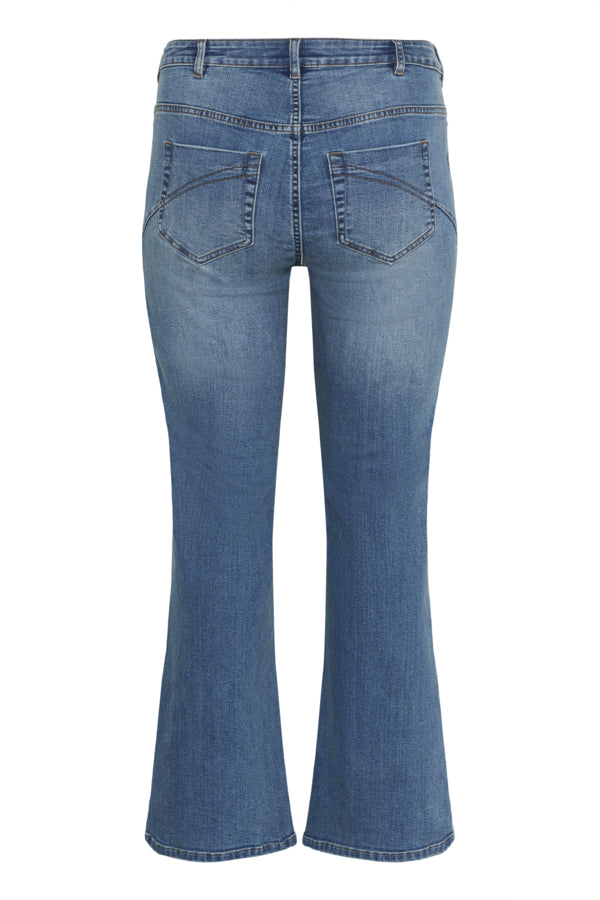 KCFlora Flared Long Jeans (Plus Size 12–22) – Medium Blue