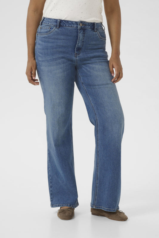 KCFlora Flared Long Jeans (Plus Size 12–22) – Medium Blue