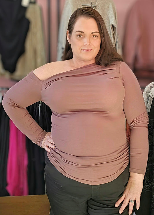 A-Symmetrical Long Sleeve Shirt (XS to XL)