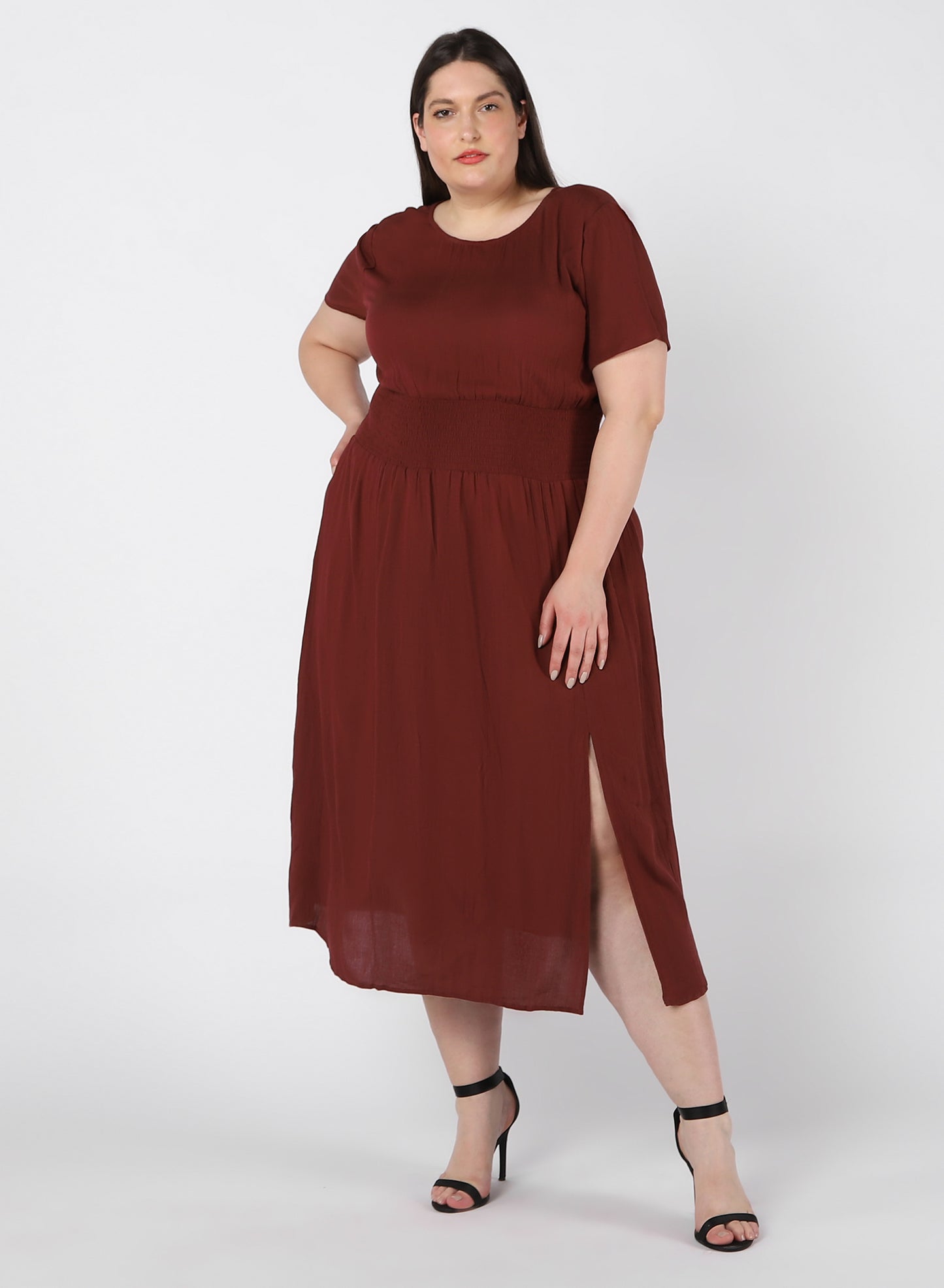 Smocked Waist Midi Dress