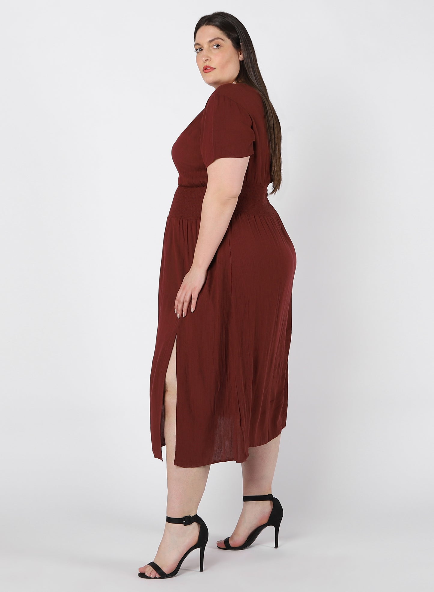 Smocked Waist Midi Dress