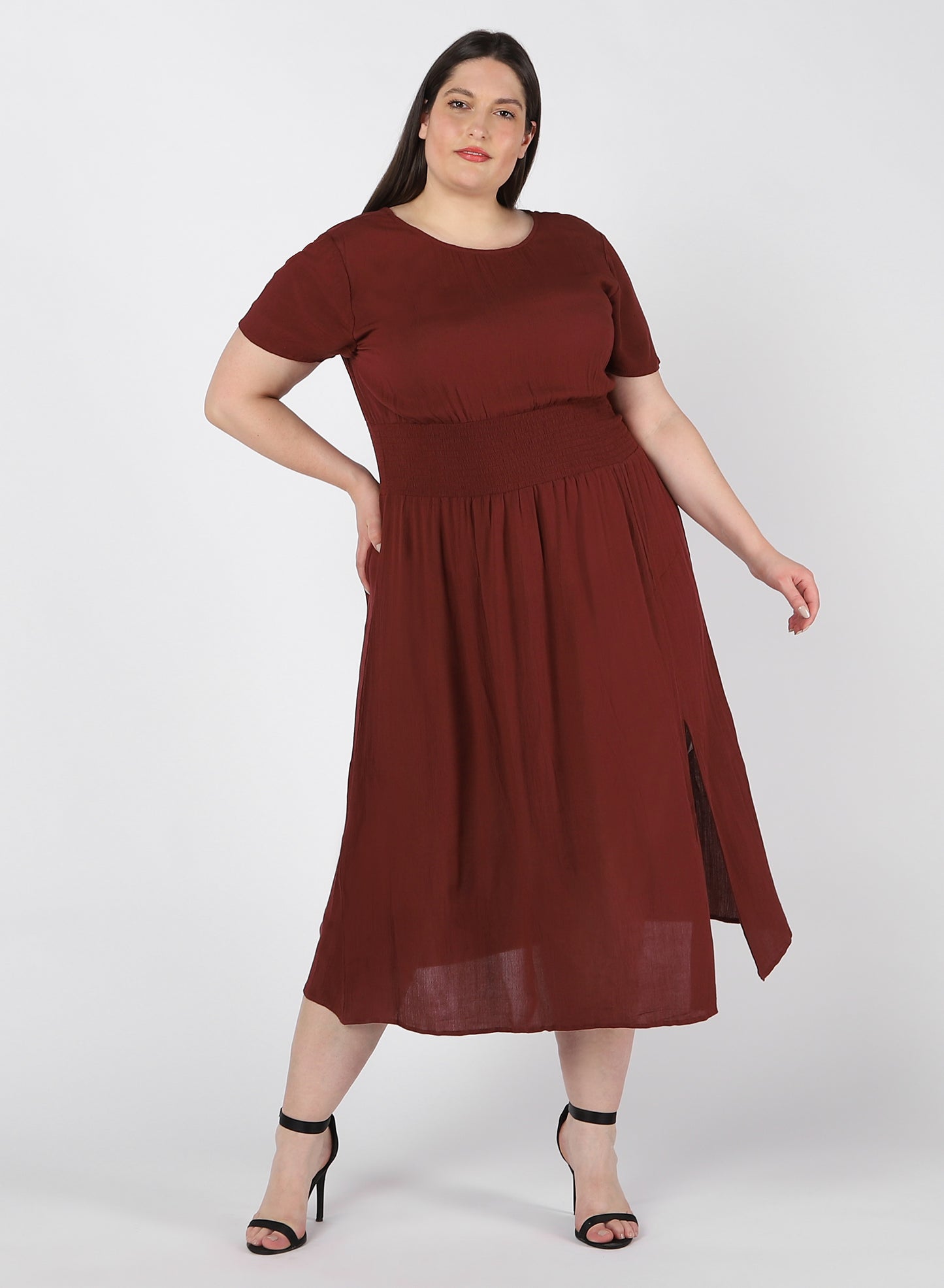 Smocked Waist Midi Dress