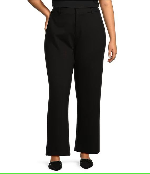 Dex Plus Ponte Wide-Leg Pants – Black