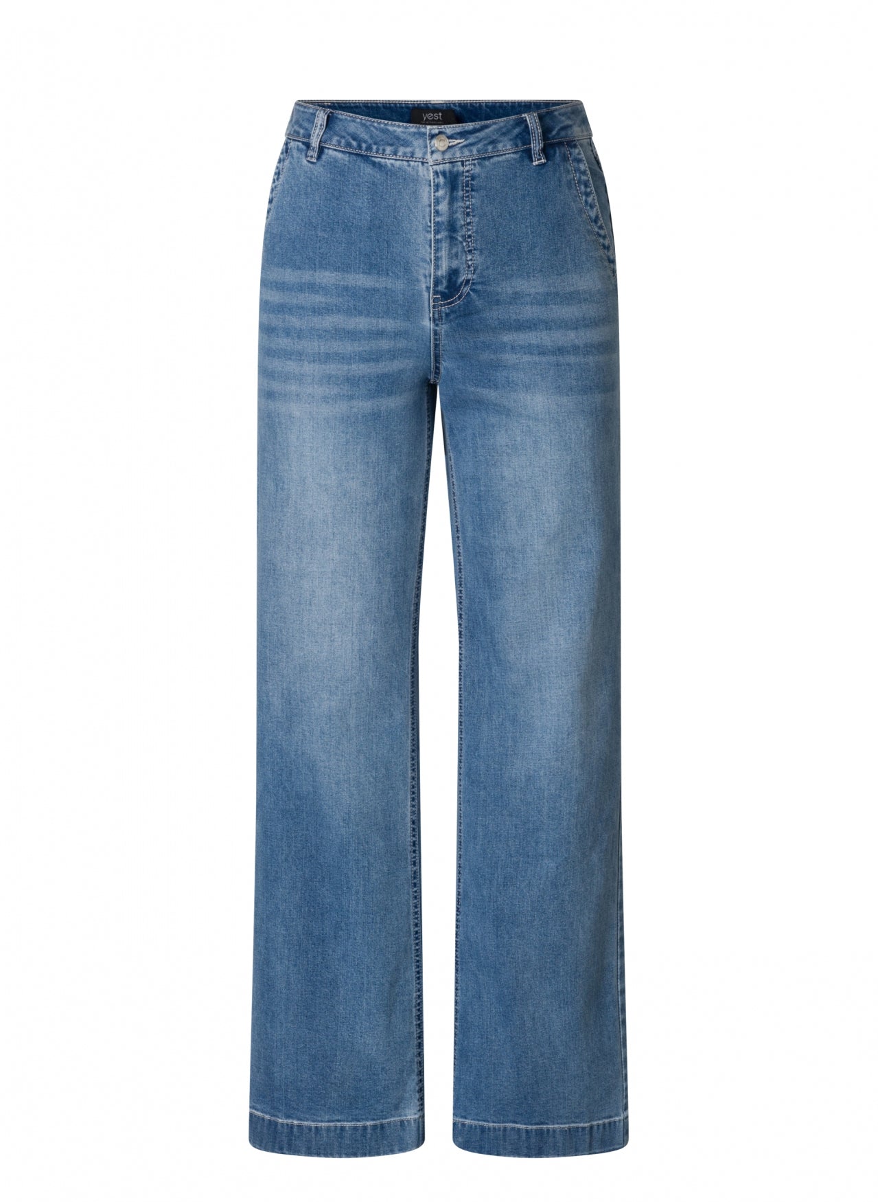 Wijntje Flare Fit Jeans – Denim Stone Wash Blue