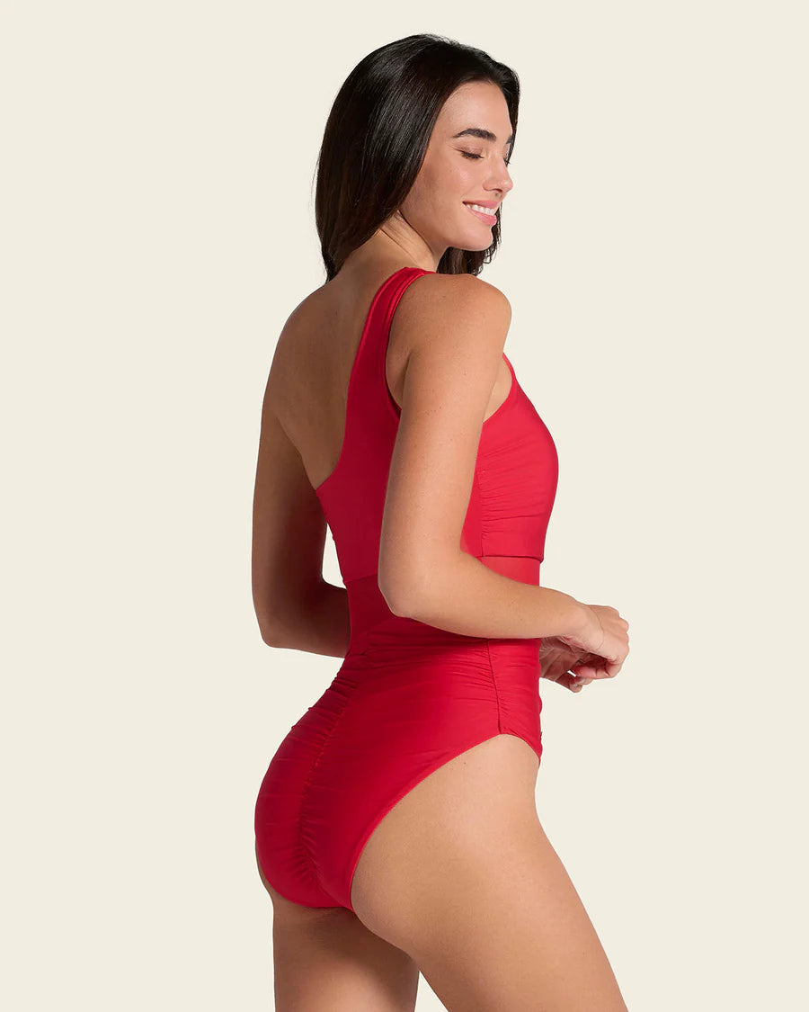 Stunning One-Shoulder One-Piece Shaping Swimsuit
