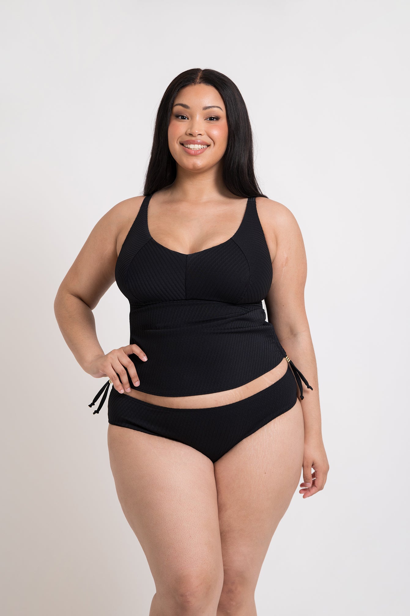Jet Set Non-Wired Tankini – Textured Rib Swimwear with Recycled Fibres