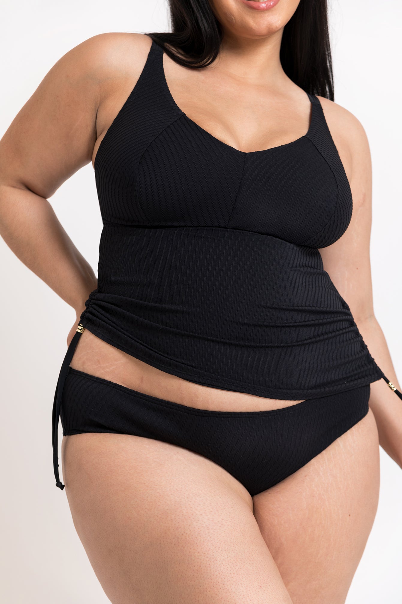 Jet Set Non-Wired Tankini in textured rib swim fabric – front view