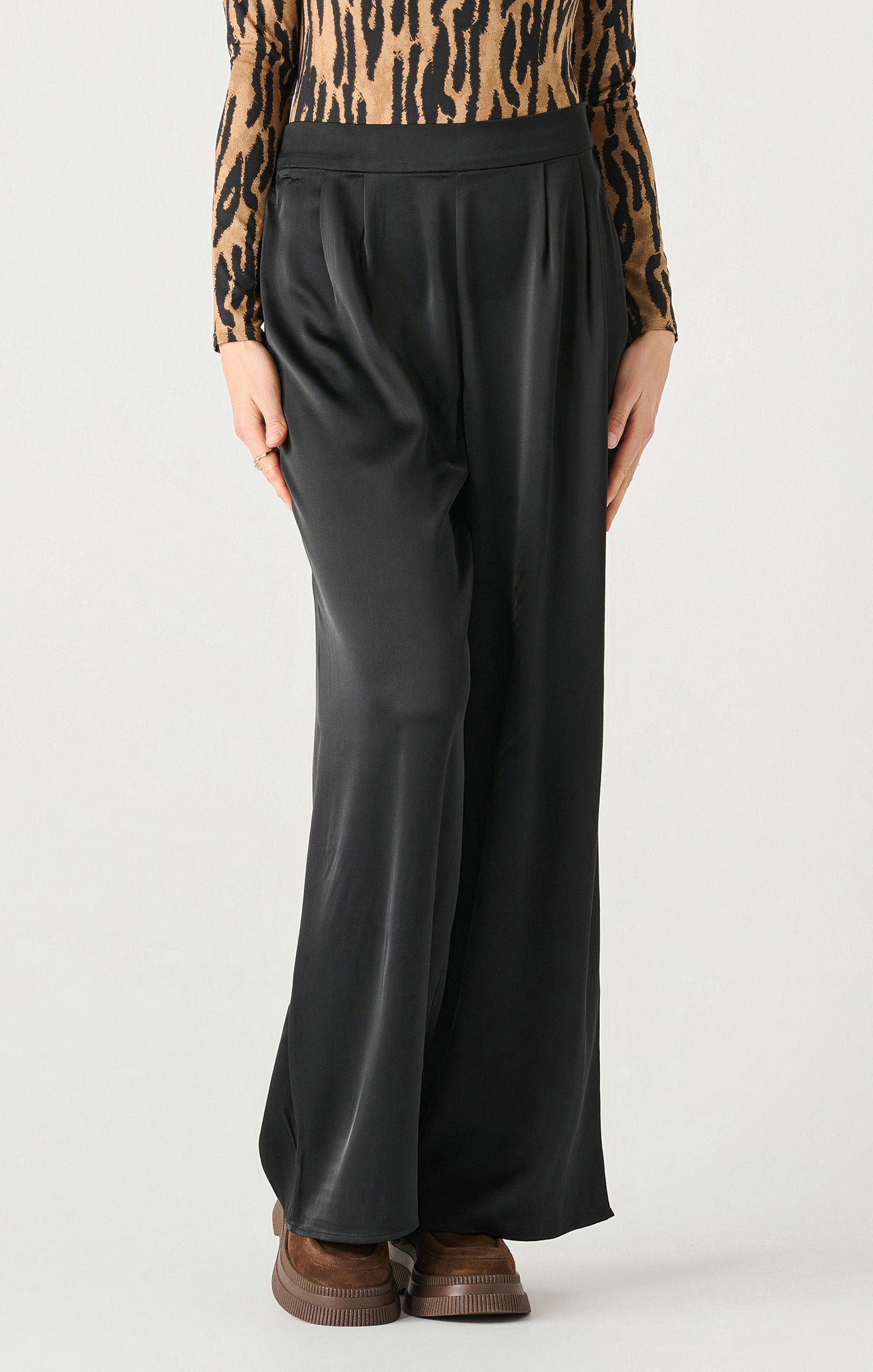 High Waisted Satin Wide Leg Pant – Pinned Up Bra Lounge