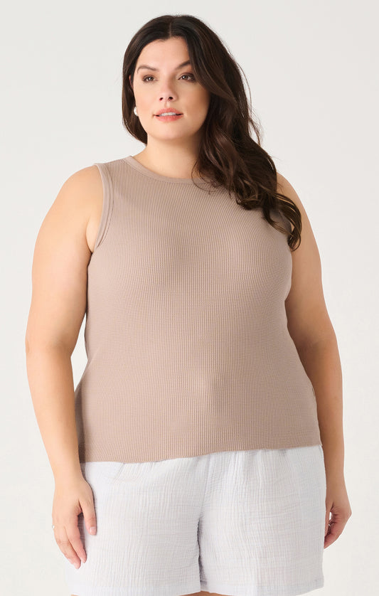 Waffle Knit Tank- Plus Size (Size 1X and 3X)