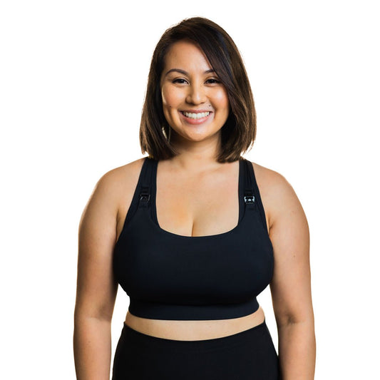 Athena 3.0 Nursing Sports Bra -Black - Pinned Up Bra Lounge