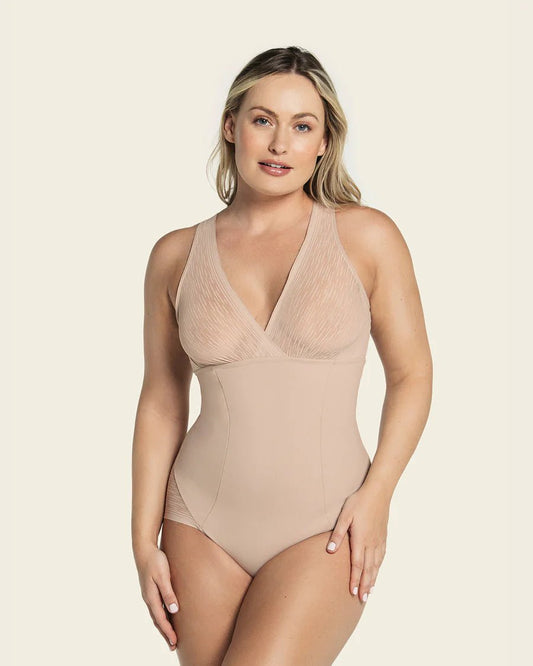 Sheer Strip Sculpting Bodysuit - Pinned Up Bra Lounge