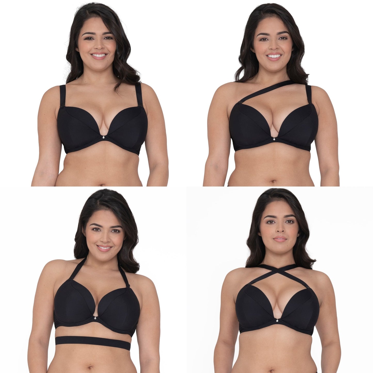 SuperPlunge Multiway Padded Bra in Black - Pinned Up Bra Lounge