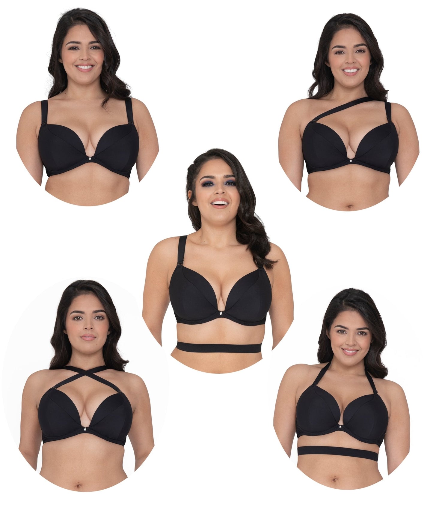 SuperPlunge Multiway Padded Bra in Black - Pinned Up Bra Lounge