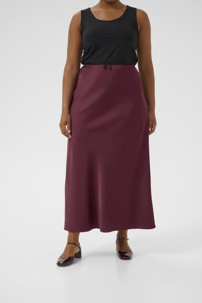 Hilla Satin Slip Skirt – Windsor Wine (Plus Size)