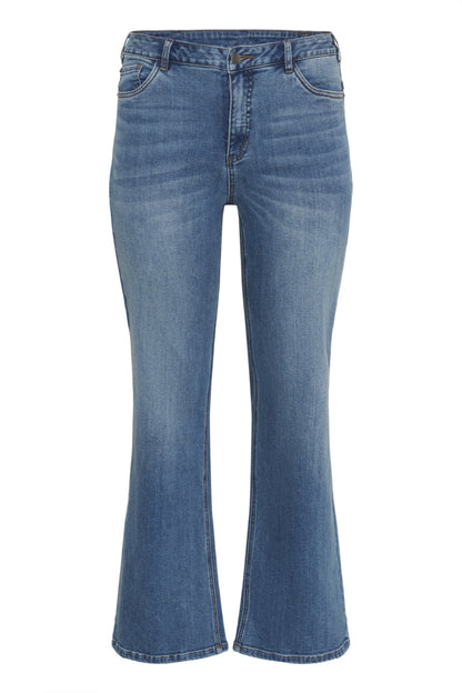 KCFlora Flared Long Jeans (Plus Size 12–22) – Medium Blue