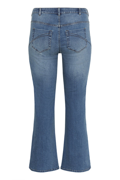 KCFlora Flared Long Jeans (Plus Size 12–22) – Medium Blue