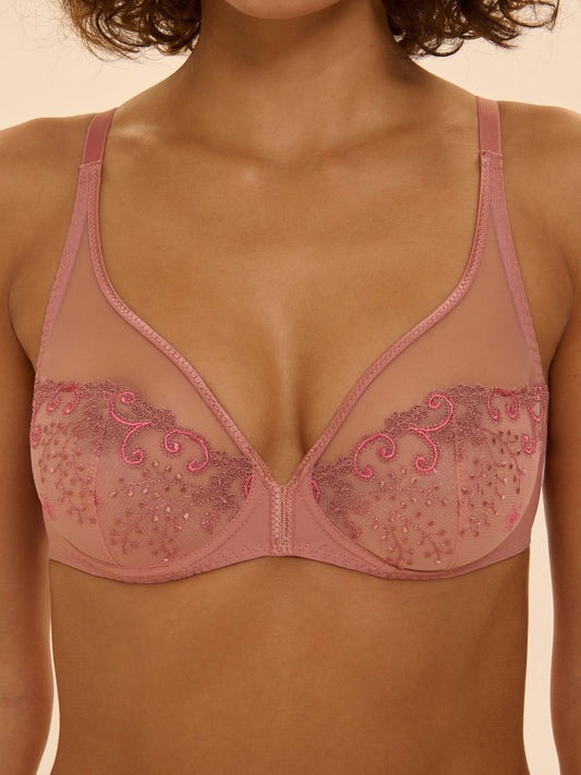 Delice Full Coverage Plunge Bra – Smokey Pink (Fashion Colour)