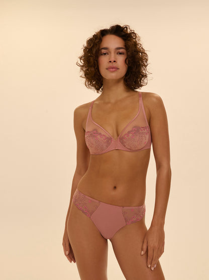 Delice Full Coverage Plunge Bra – Smokey Pink (Fashion Colour)