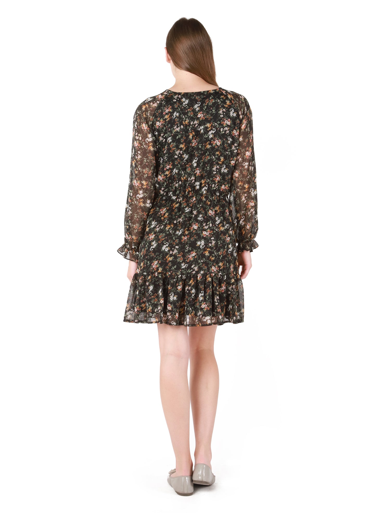 Garden Floral Tiered Wrap Dress (Size M to 3X)