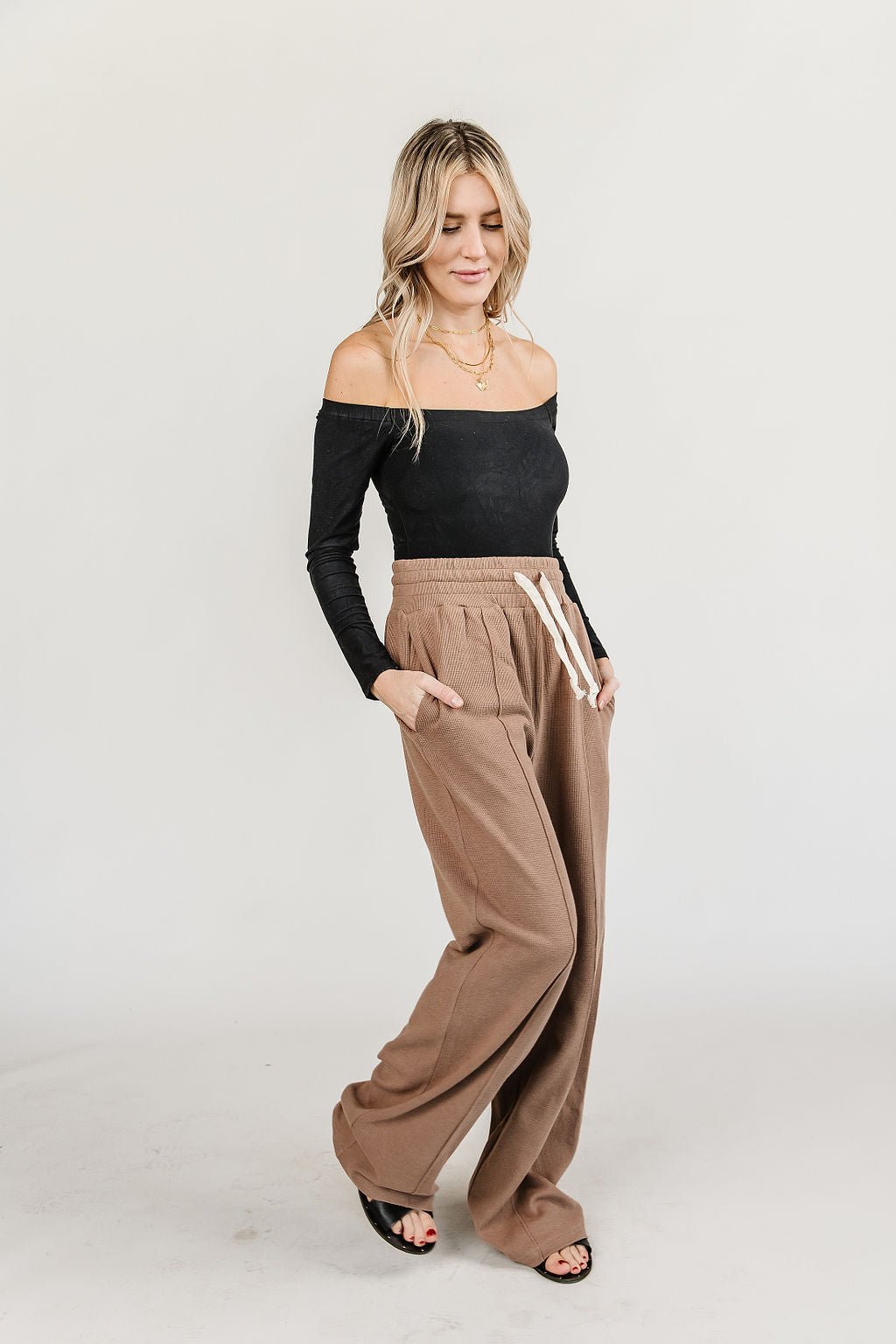 24/7 Waffle Knit Wide Leg Pants