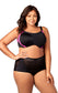 Black & Fuchsia Microfiber Underwired Sports Bra