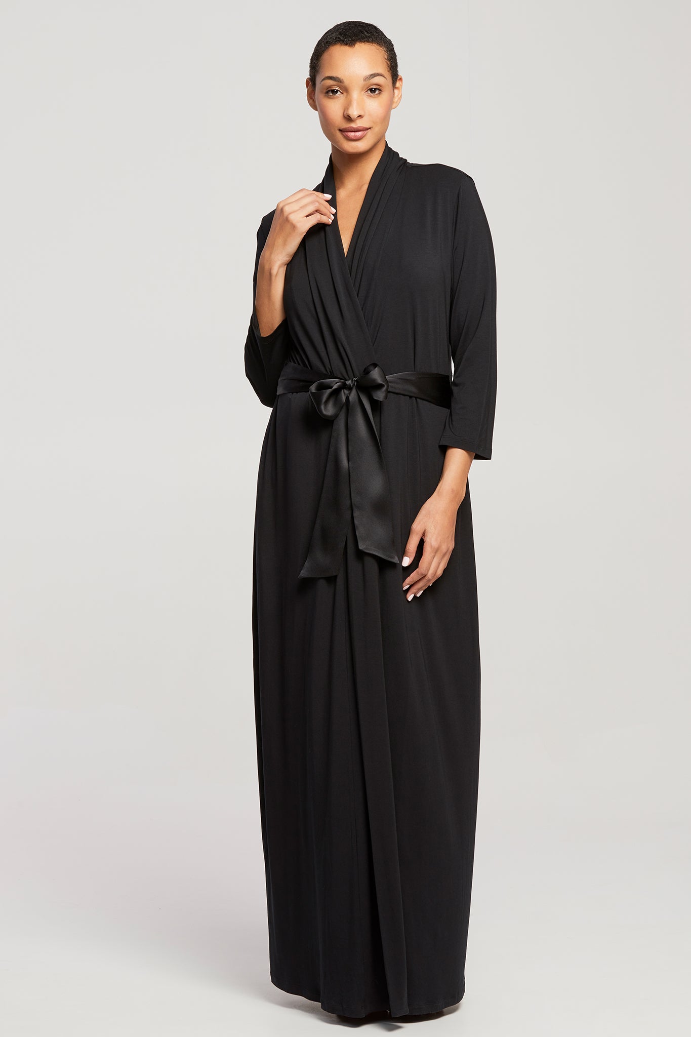 Long Robe with Silk Ties – Pinned Up Bra Lounge