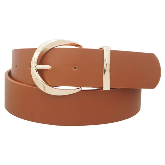 MODERN TWIST U BUCKLE BELT WITH METAL LOOP