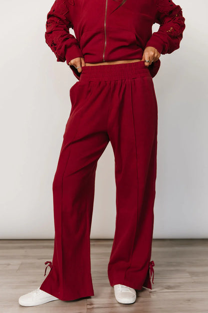 Wide Leg Comfs – Crimson (Preorder)