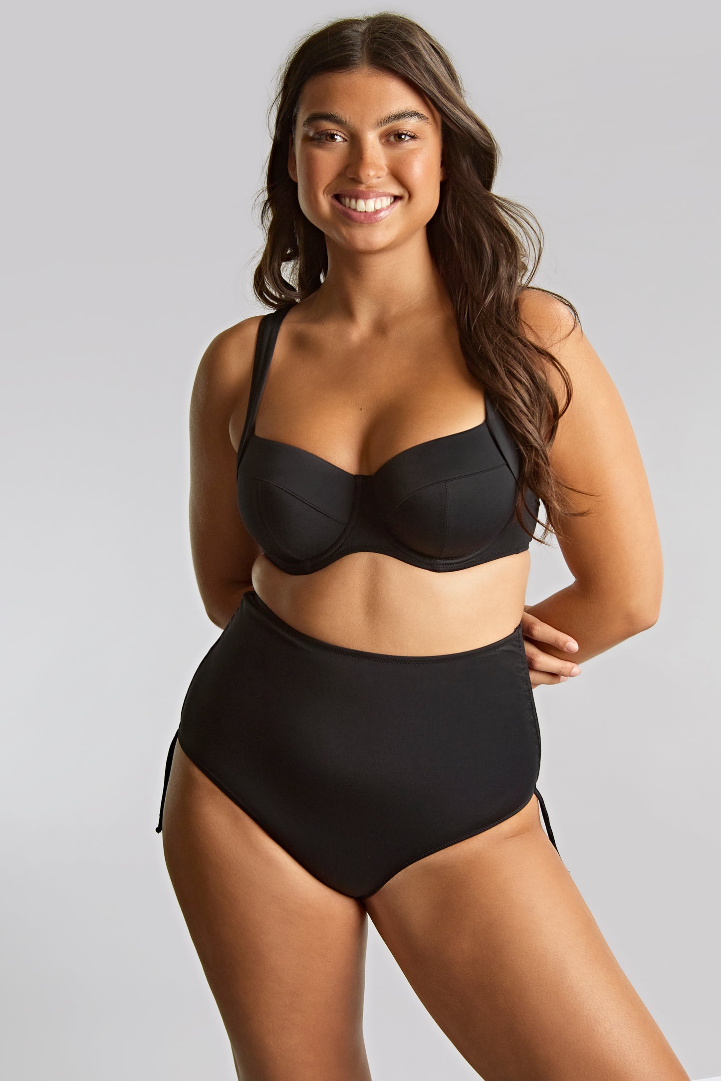 Panache Swim Midi Adjustable Bikini Bottom – Signature Black
