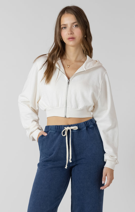 Dex Cropped Zip-Up Hoodie – Soft Relaxed Fit