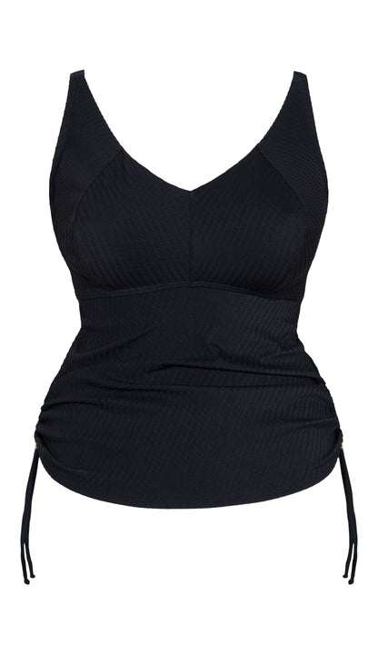 Jet Set Non-Wired Tankini – Textured Rib Swimwear with Recycled Fibres