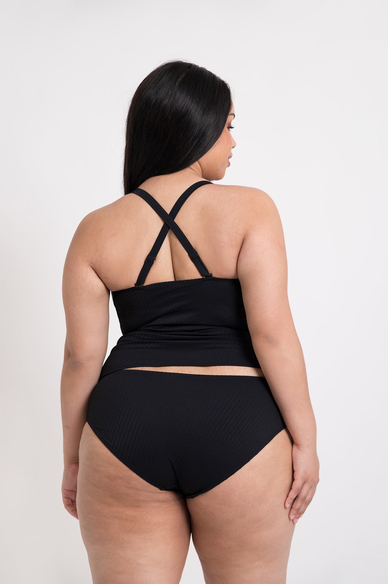 Jet Set Non-Wired Tankini – Textured Rib Swimwear with Recycled Fibres