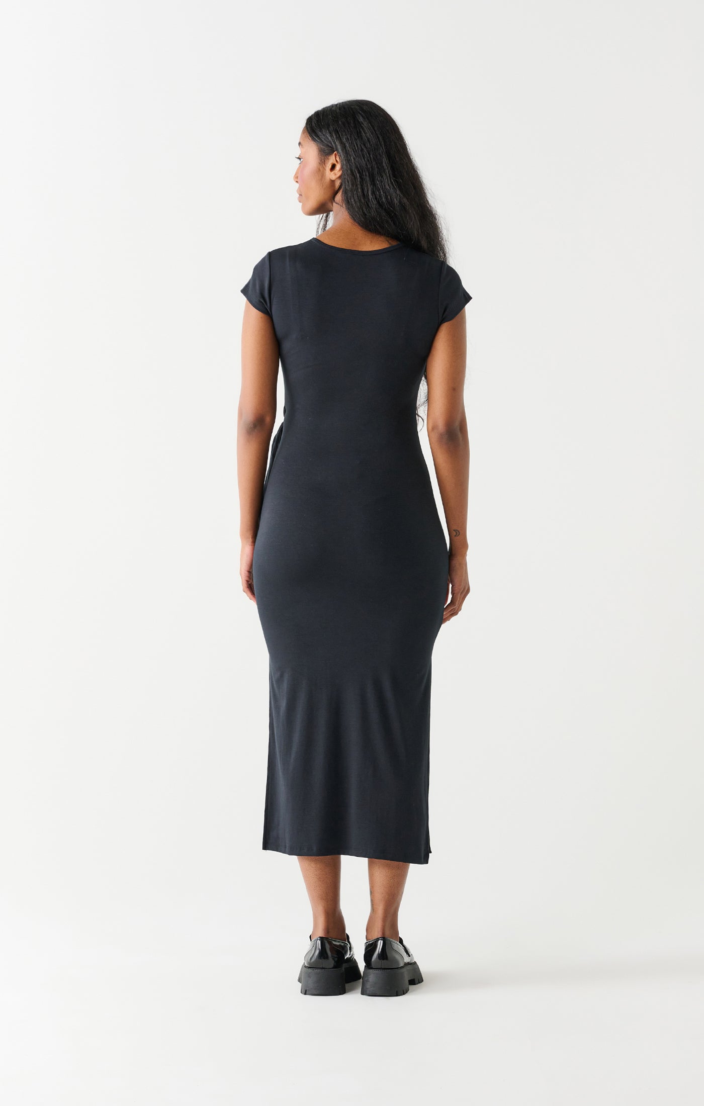 Short Sleeve Midi Dress with Knot Detail (Small to XL)