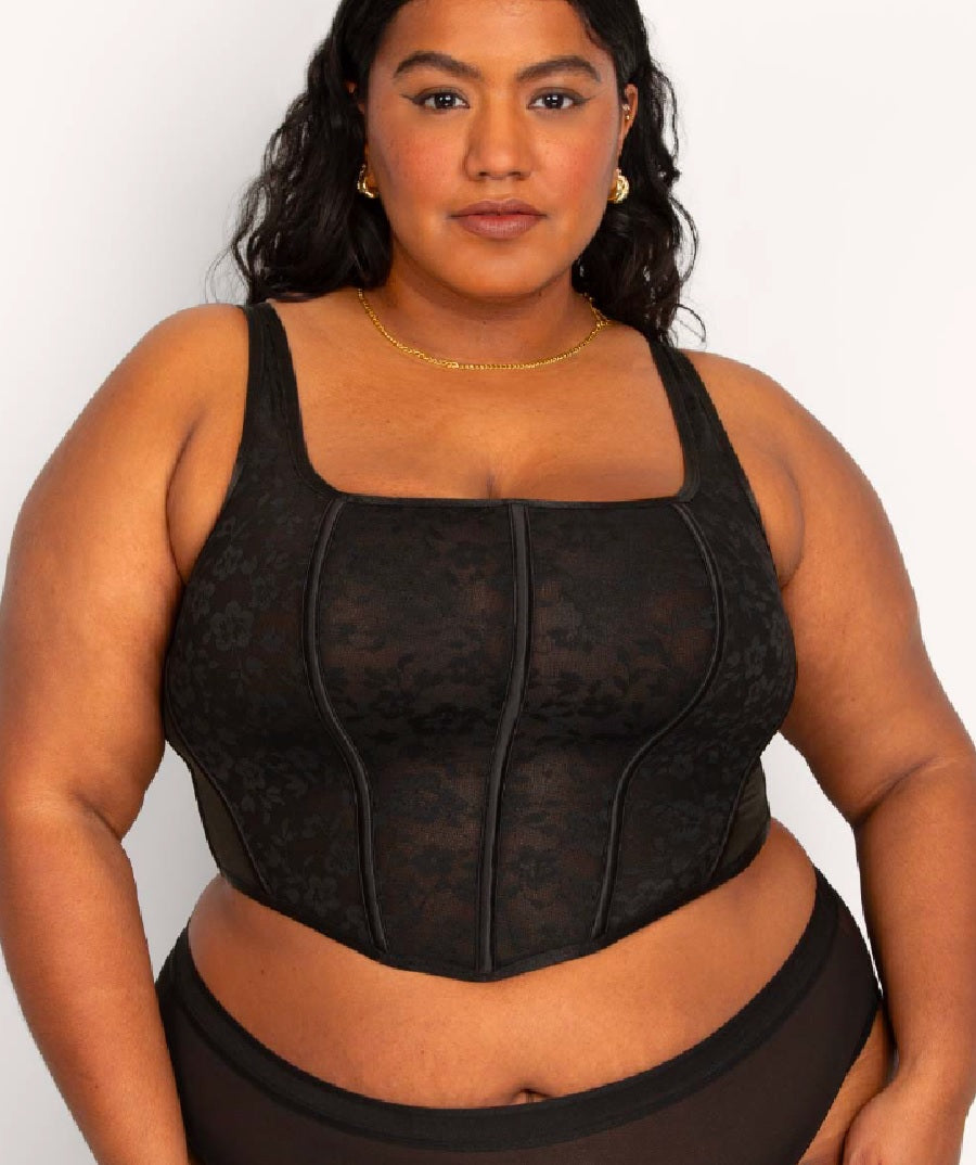No-Show Lace Corset Bra Top