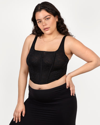 No-Show Lace Corset Bra Top