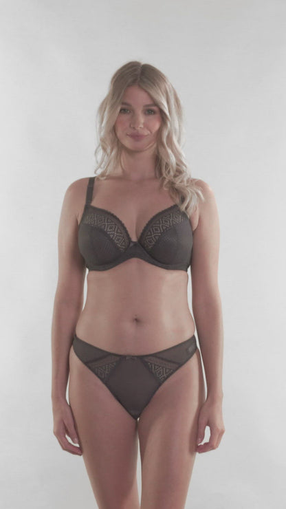 Atlanta Plunge Bra in Graphite- Cleo by Panache