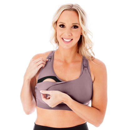 Athena 2.0 Nursing Sports Bra - Dusty Lilac - Pinned Up Bra Lounge