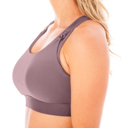 Athena 2.0 Nursing Sports Bra - Dusty Lilac - Pinned Up Bra Lounge