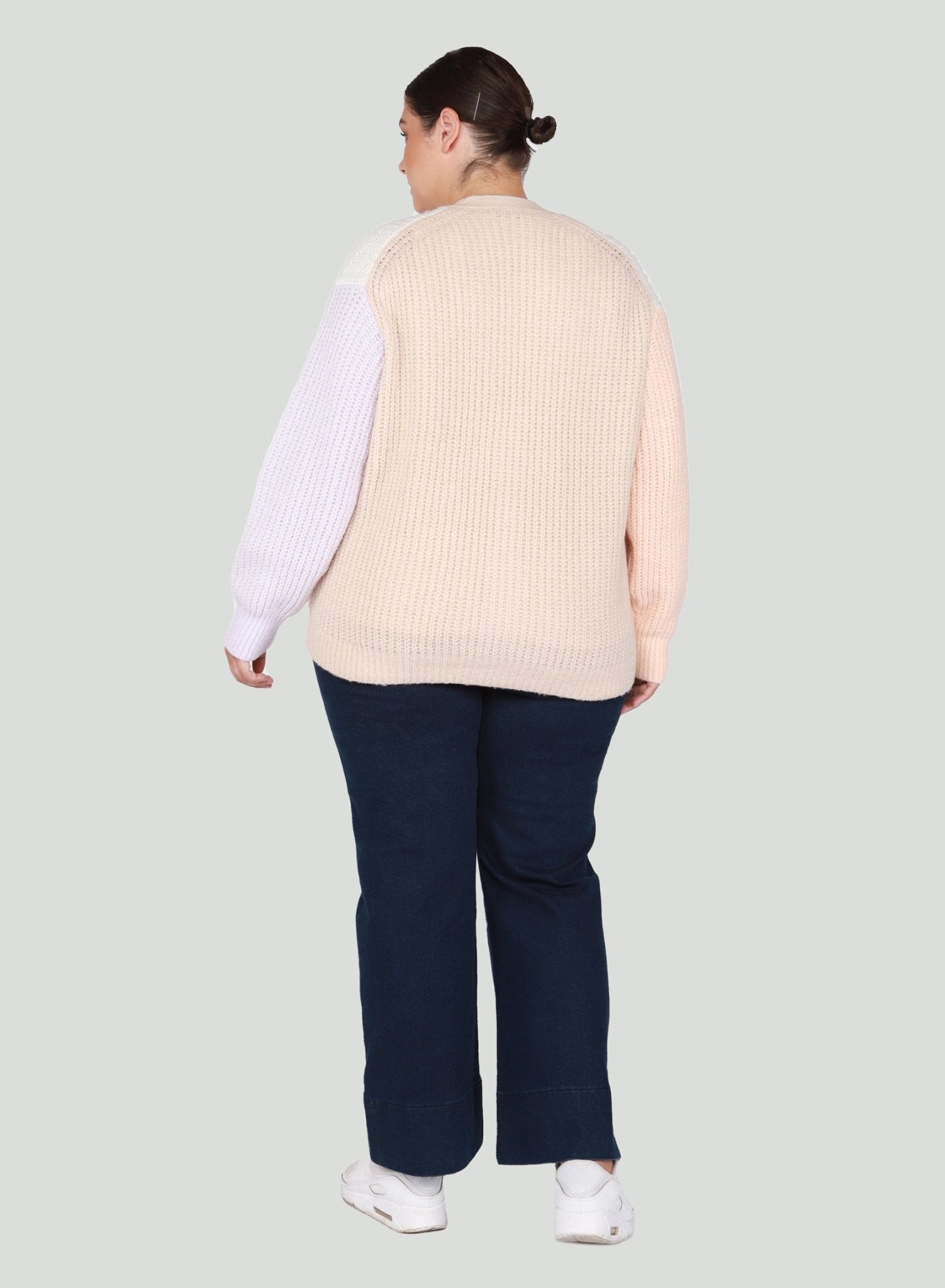 Cozy Plus Size Colour Block Cardigan (Coming Soon) - Pinned Up Bra Lounge
