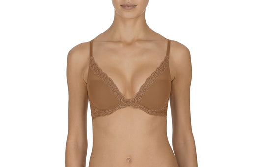 Feathers Plunge Bra-Glow and Cinnamon - Pinned Up Bra Lounge
