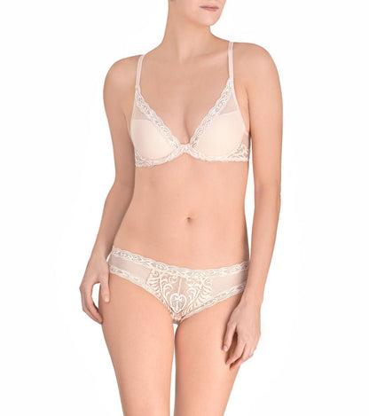 Feathers Plunge Contour Bra- Cameo Rose - Pinned Up Bra Lounge