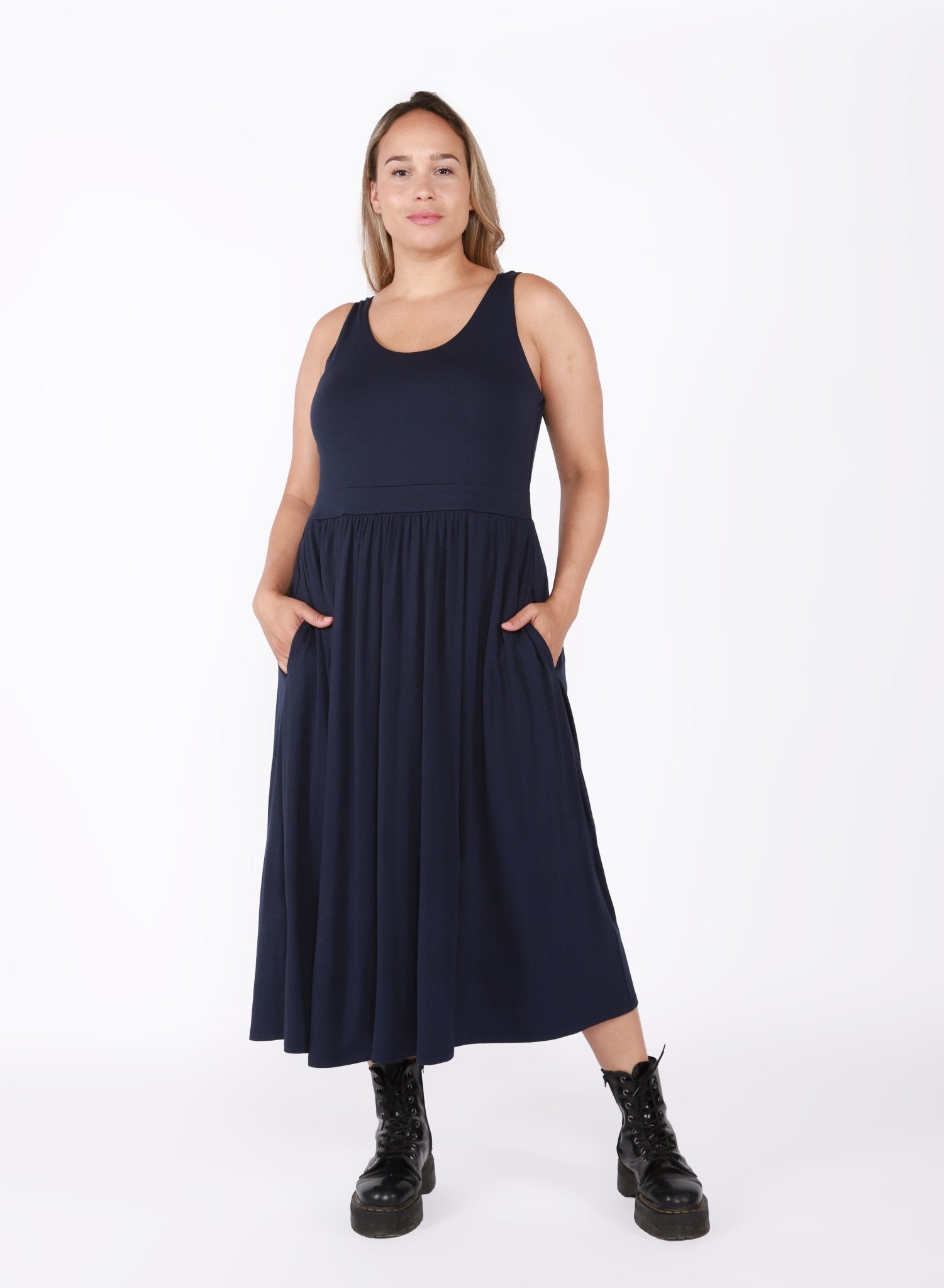 Meara Banded Waist Plus Size Dress - Pinned Up Bra Lounge