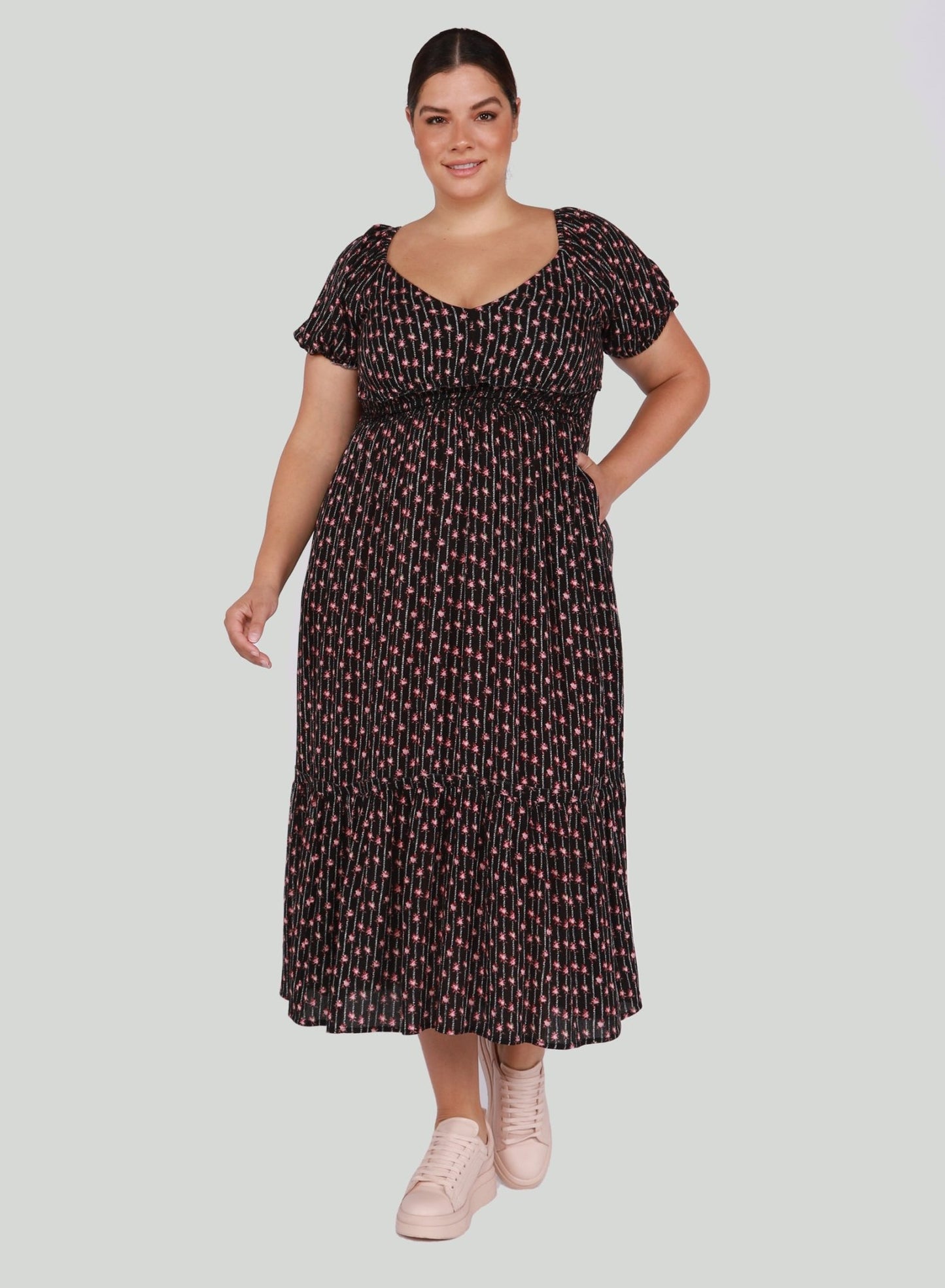 Plus Size Floral Dress (Preorder Ships Approx March 3rd) - Pinned Up Bra Lounge
