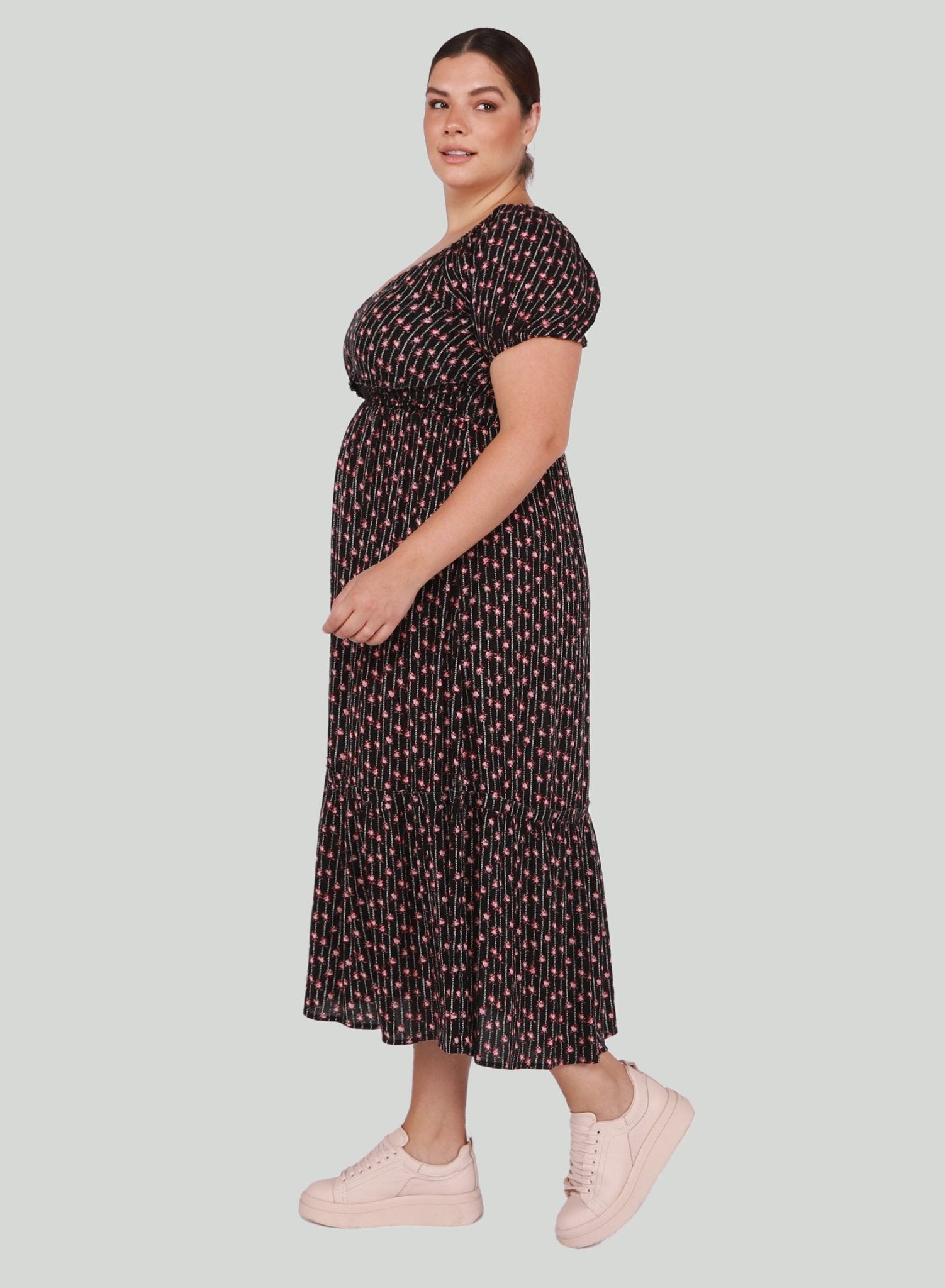 Plus Size Floral Dress (Preorder Ships Approx March 3rd) - Pinned Up Bra Lounge