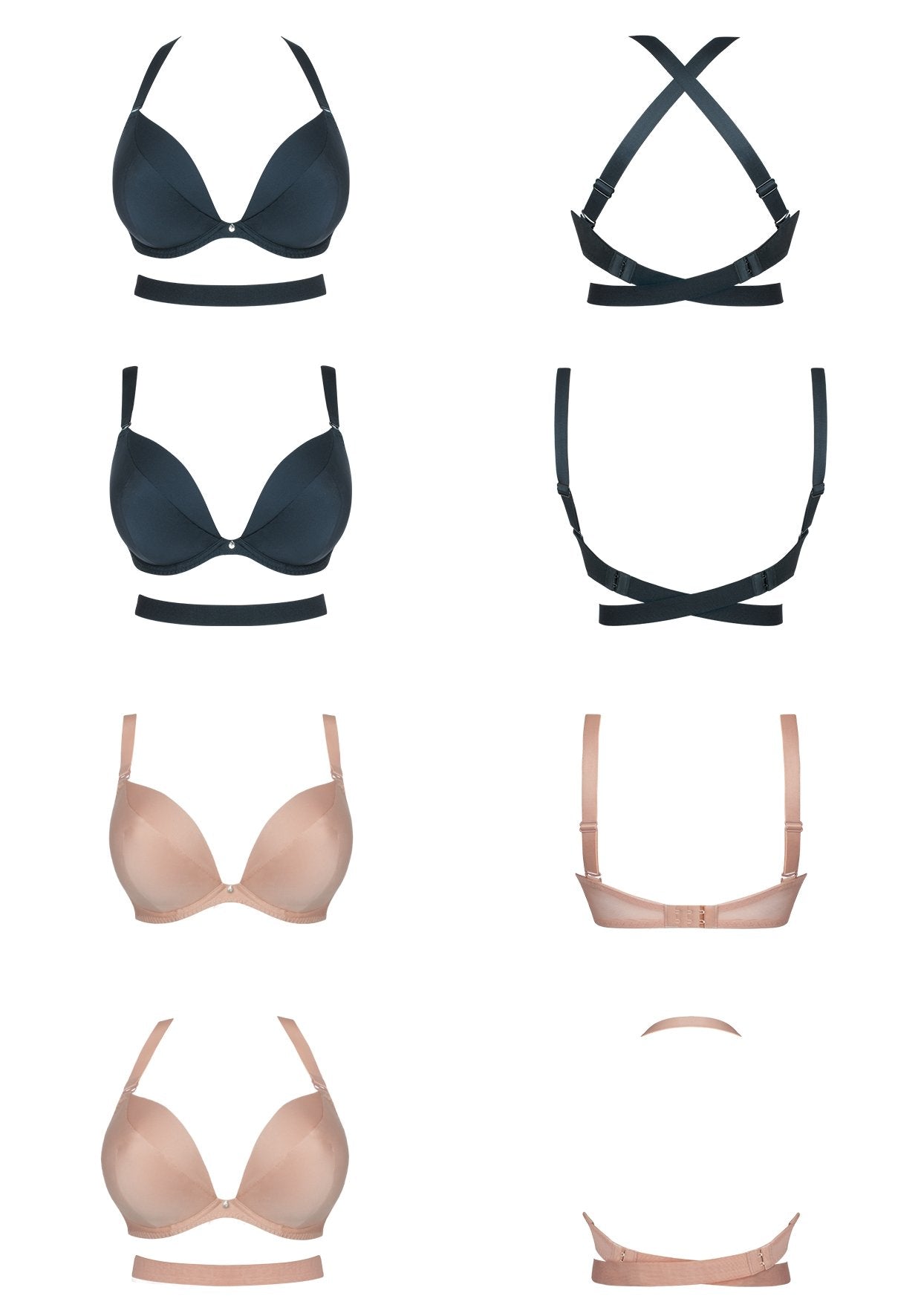 SuperPlunge Multiway Padded Bra in Black - Pinned Up Bra Lounge