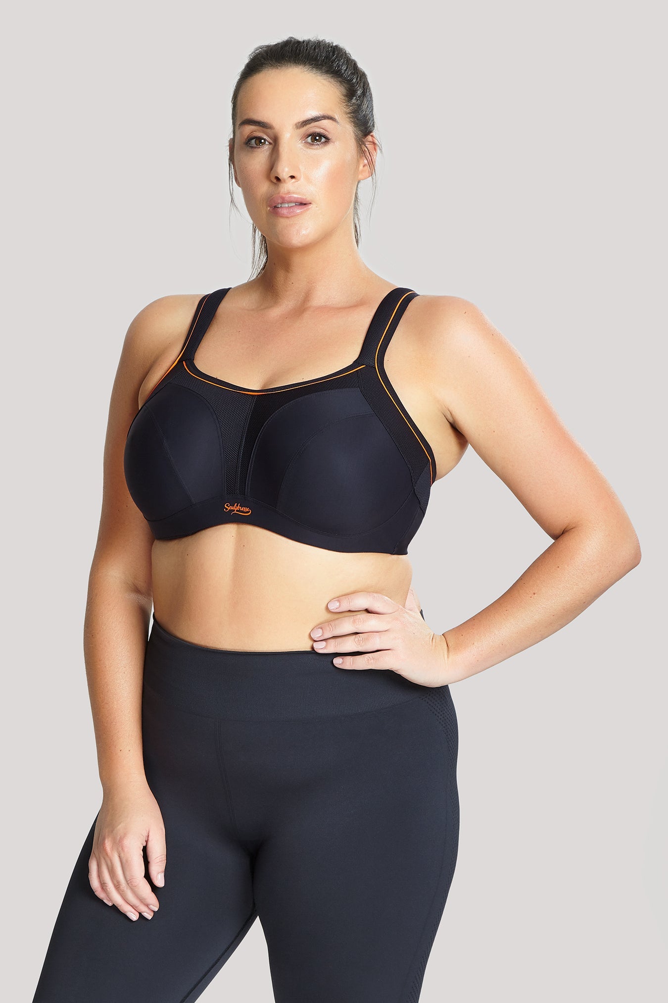 Wired Full Bust Sports Bra- Black - Pinned Up Bra Lounge